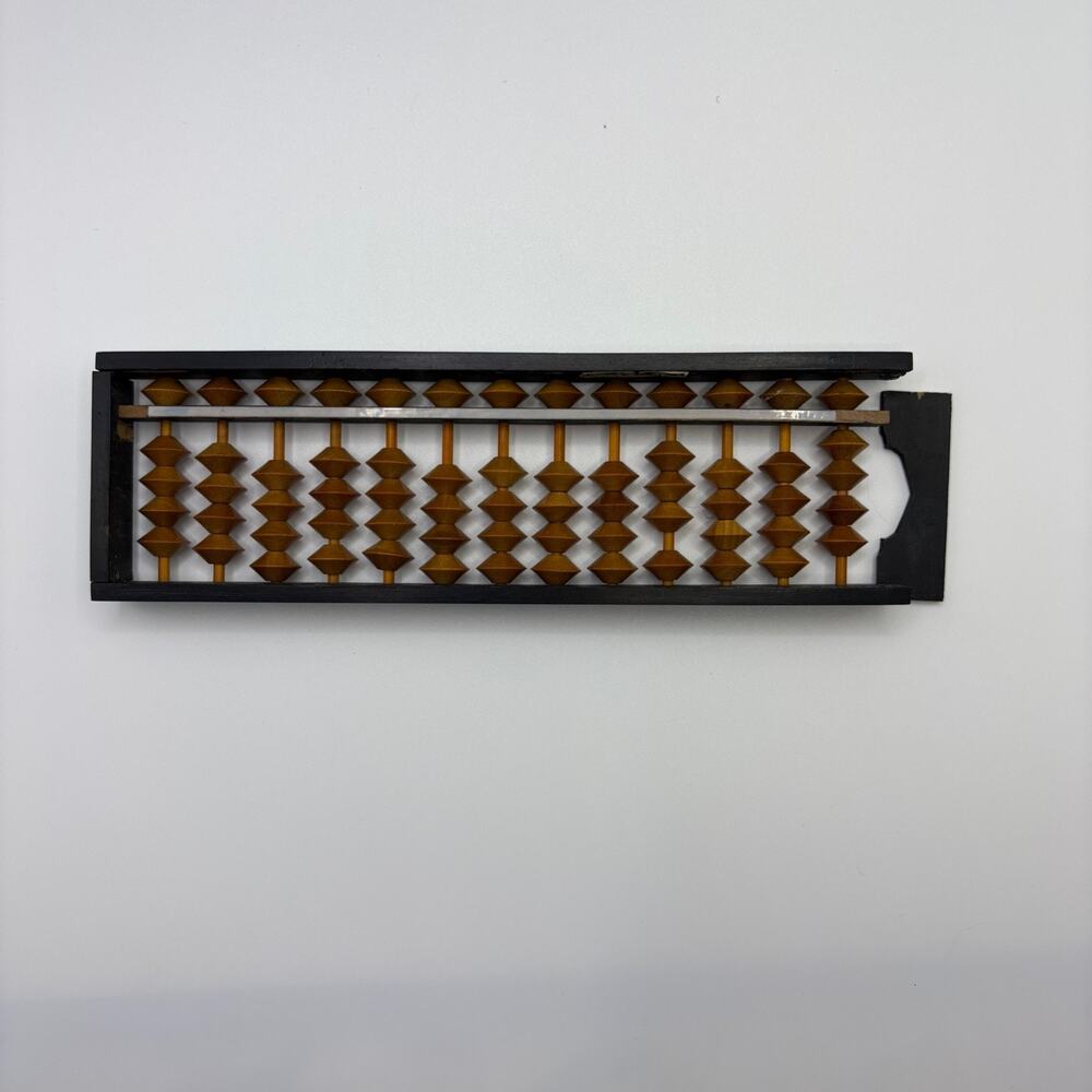 Vintage Retro 70's Small Wooden Abacus- 13 Rods 7" X 2" Counting Tool Boho Decor